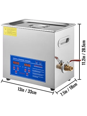 SucceBuy Ultrasonic Cleaner 6L Ultrasonic Vinyl Cleaner 7-12 In 8 Records Ultrasonic Vinyl Cleaning Machine 180W for Home Store