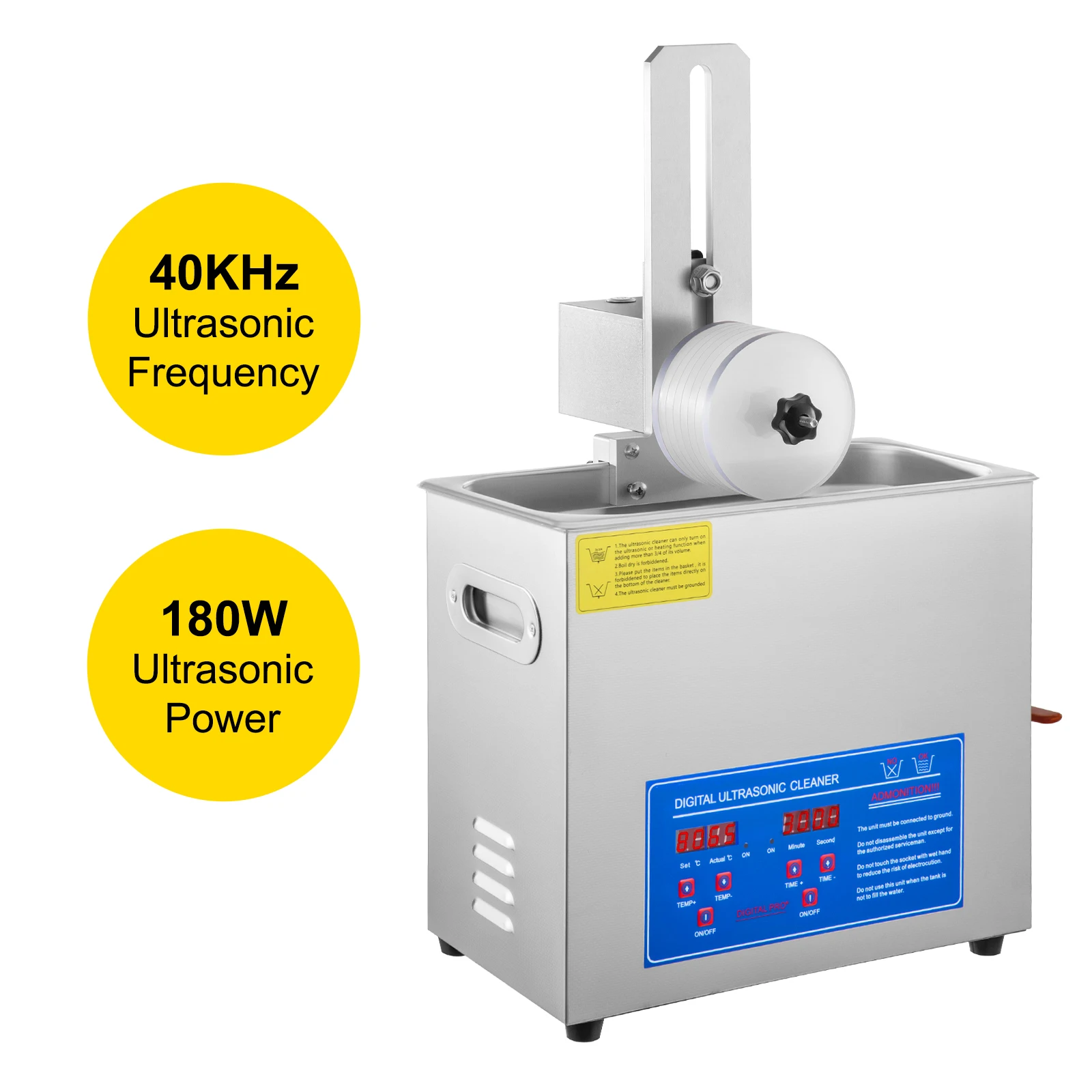 SucceBuy Ultrasonic Cleaner 6L Ultrasonic Vinyl Cleaner 7-12 In 8 Records Ultrasonic Vinyl Cleaning Machine 180W for Home Store