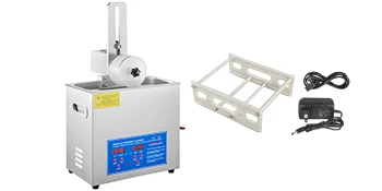 SucceBuy Ultrasonic Cleaner 6L Ultrasonic Vinyl Cleaner 7-12 In 8 Records Ultrasonic Vinyl Cleaning Machine 180W for Home Store