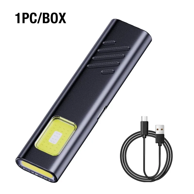 Rechargeable Mini LED Keychain Flashlight 500LM Portable Magnetic Pocket Torch Light for Work, Camping, Emergency, Car Use