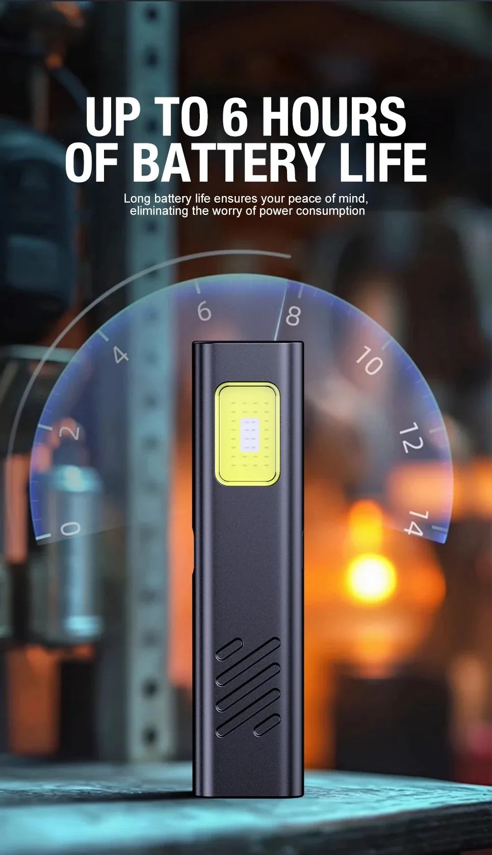 Rechargeable Mini LED Keychain Flashlight 500LM Portable Magnetic Pocket Torch Light for Work, Camping, Emergency, Car Use