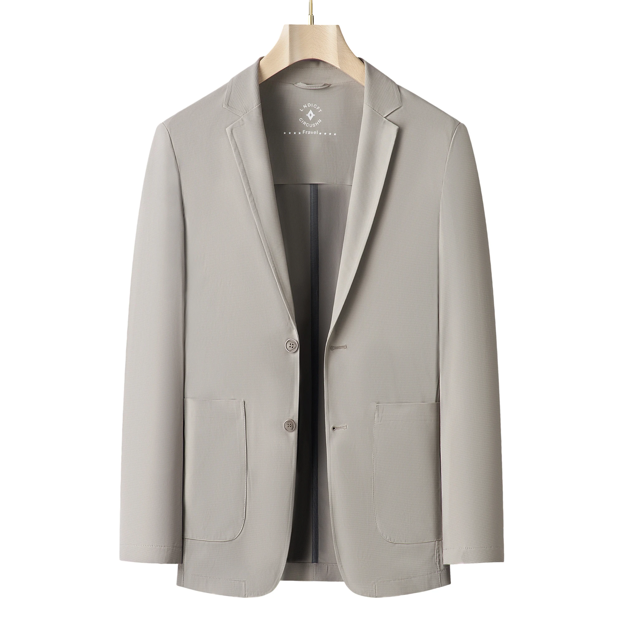 Minimalist Men Casual Blazer Ice Silk Nylon Spandex Seamless High Stretch Sun Protection Cooling Summer Breathable Tech Jacket