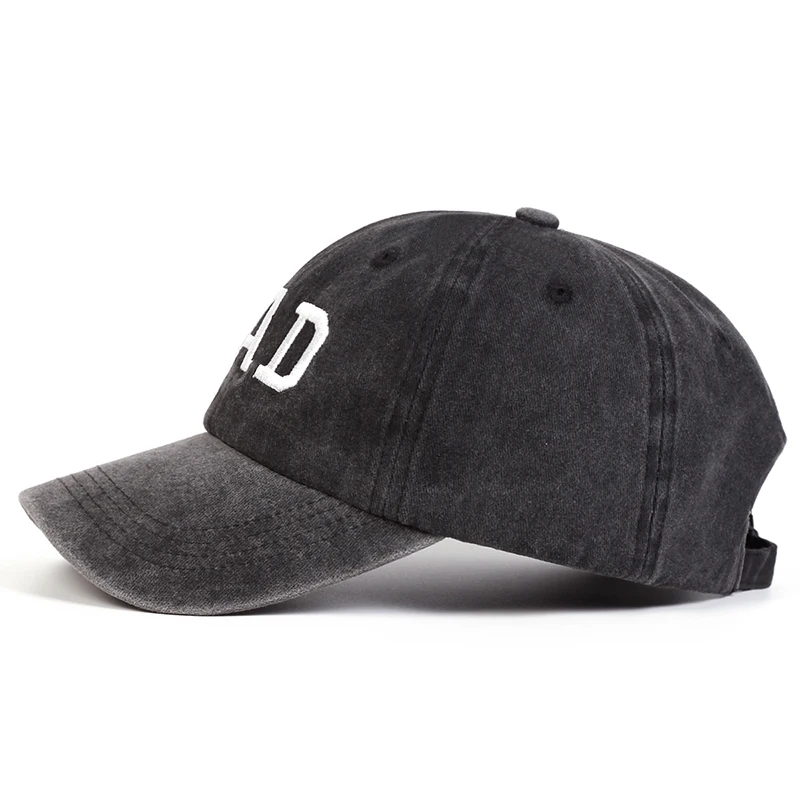 Unisex DAD MOM Letter Embroidery Wash Baseball Caps Spring and Autumn Outdoor Adjustable Casual Hats Sunscreen Hat
