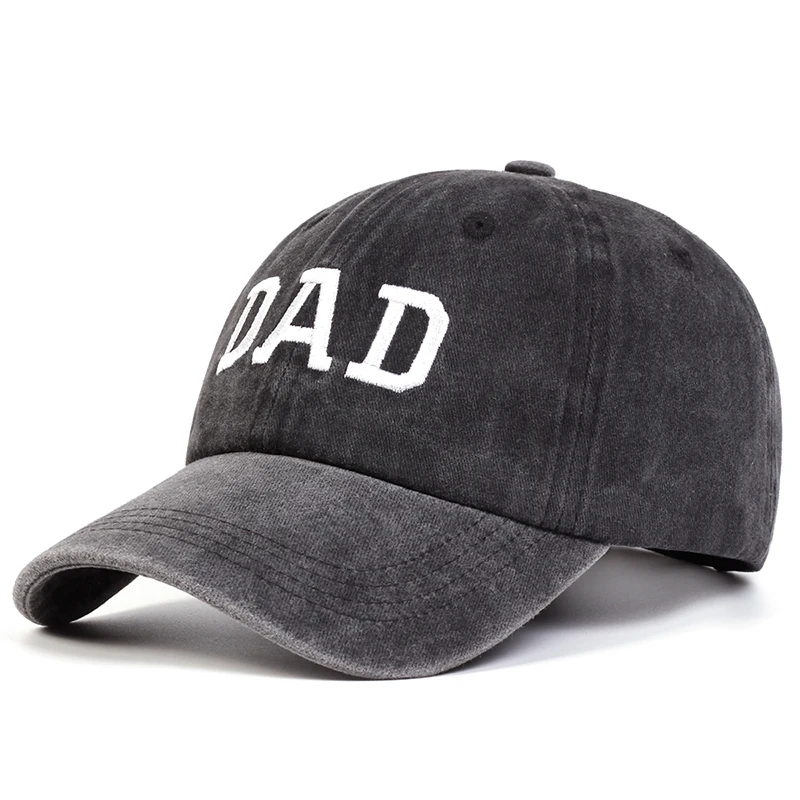 Unisex DAD MOM Letter Embroidery Wash Baseball Caps Spring and Autumn Outdoor Adjustable Casual Hats Sunscreen Hat