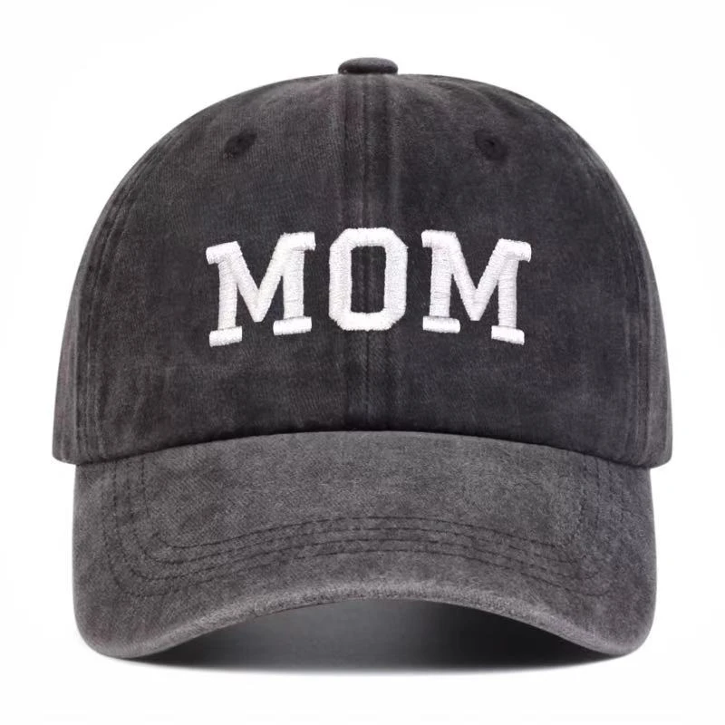 Unisex DAD MOM Letter Embroidery Wash Baseball Caps Spring and Autumn Outdoor Adjustable Casual Hats Sunscreen Hat