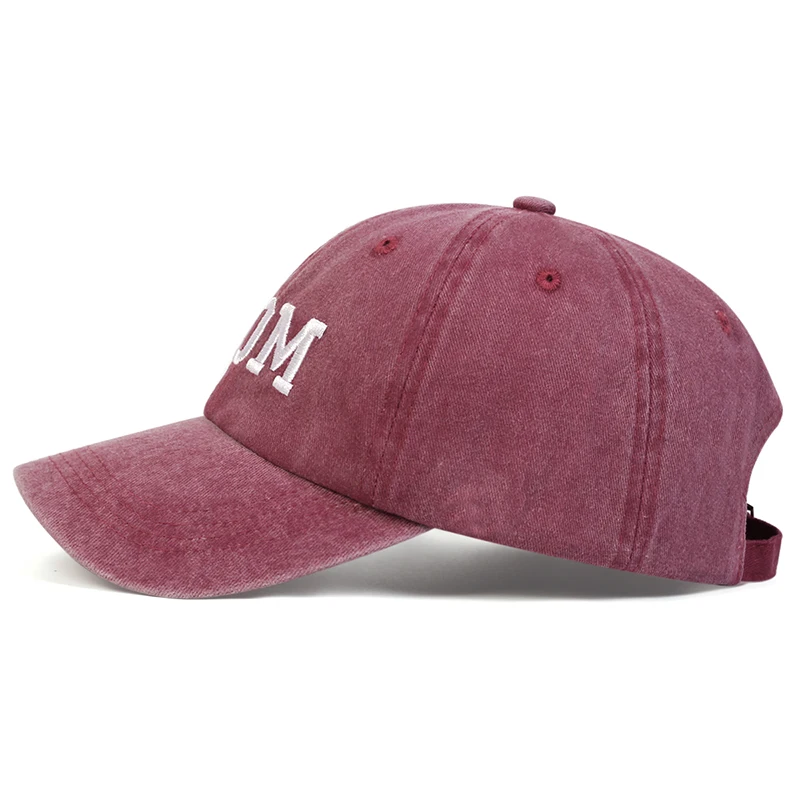 Unisex DAD MOM Letter Embroidery Wash Baseball Caps Spring and Autumn Outdoor Adjustable Casual Hats Sunscreen Hat