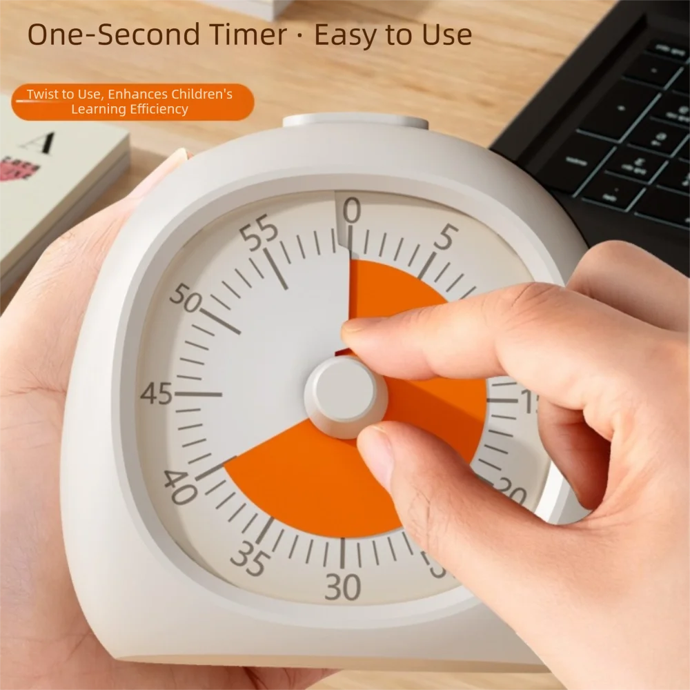 Portable Plastic Visual Timer 60 Minute Silent Countdown Timer Focus Aid Study Timer Kids Study