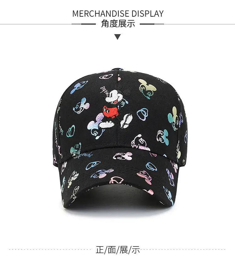 Fashion Mickey Mouse Baseball Cap Cartoon Anime Men Women Hip Hop Dad Hat Snapback Sun Visors Hat Adjustable Trucker Hats