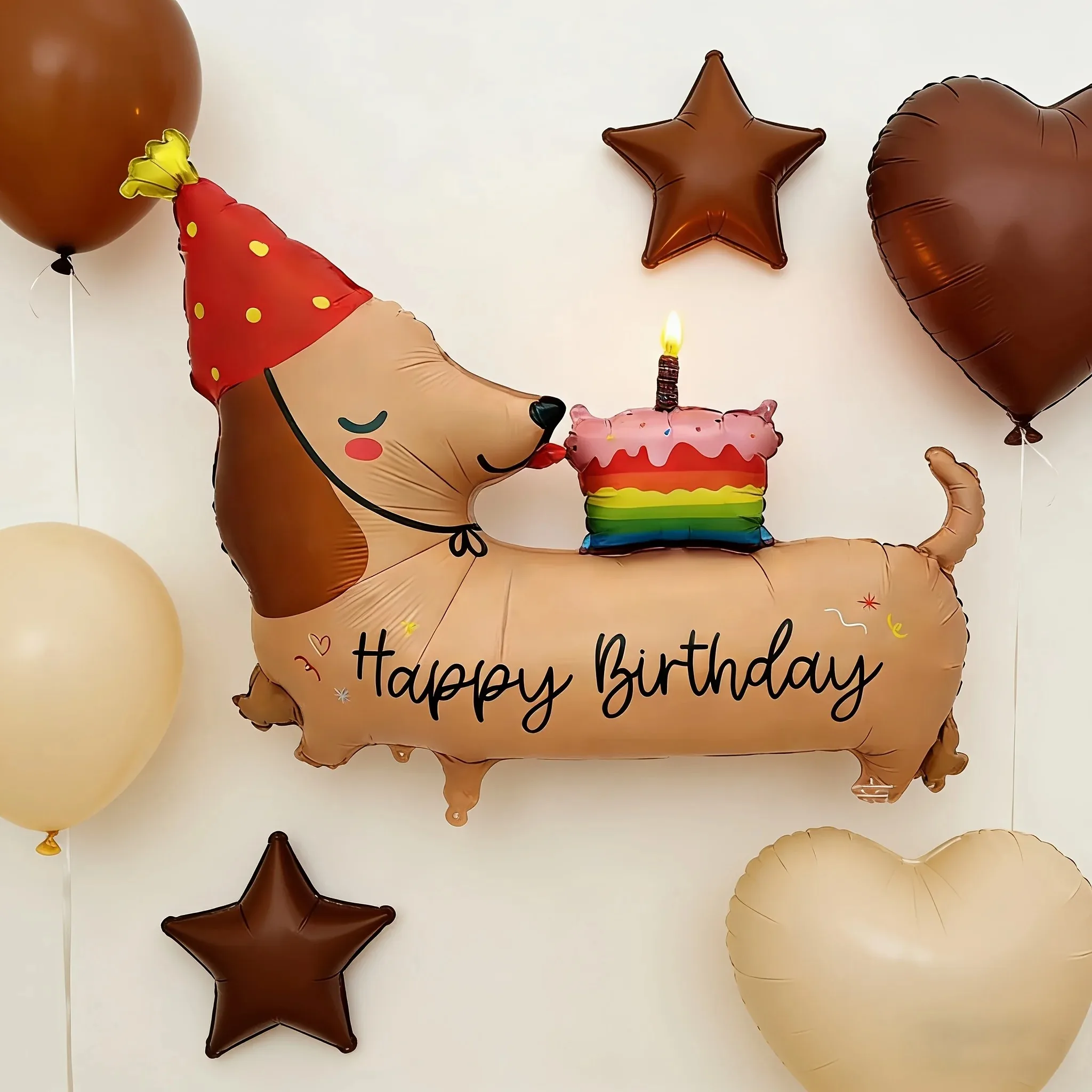 Cartoon Birthday Sausage Dog Aluminum Film Balloon Dog Theme Party Balloon Decoration Birthday Party Decoration Supplies