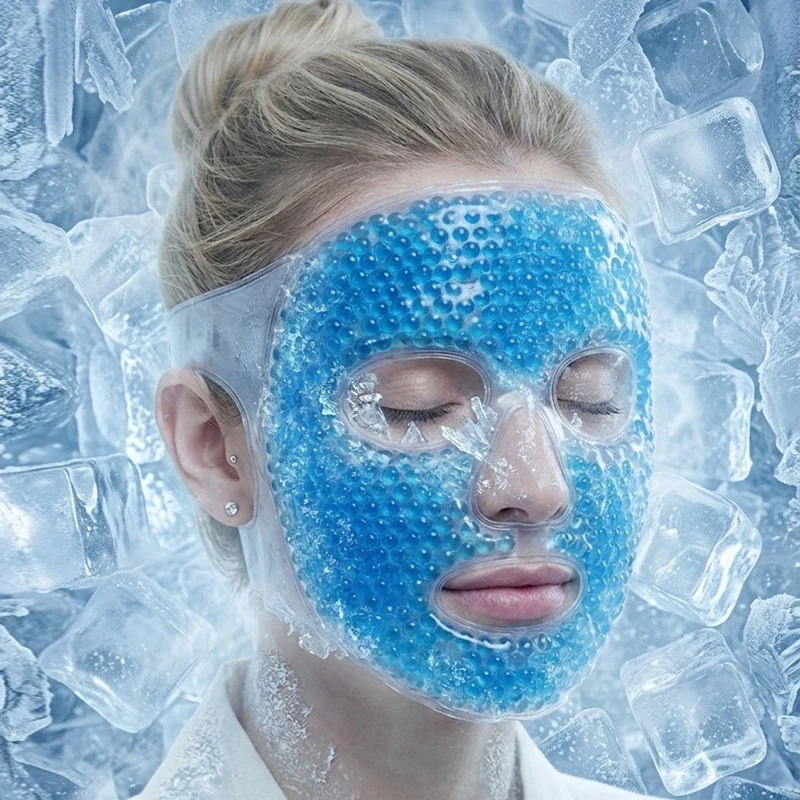 Ice Mask, Gel Bead Ice Bag Facial Mask, Facial Fatigue Relief, Cold and Hot Mask, Facial Mask Companion
