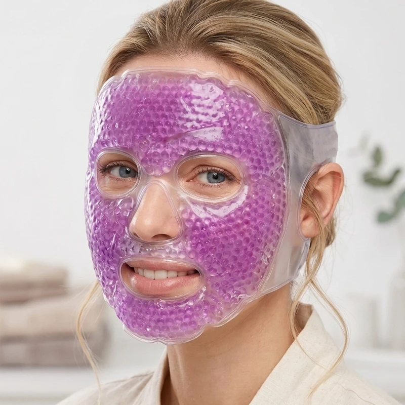 Ice Mask, Gel Bead Ice Bag Facial Mask, Facial Fatigue Relief, Cold and Hot Mask, Facial Mask Companion
