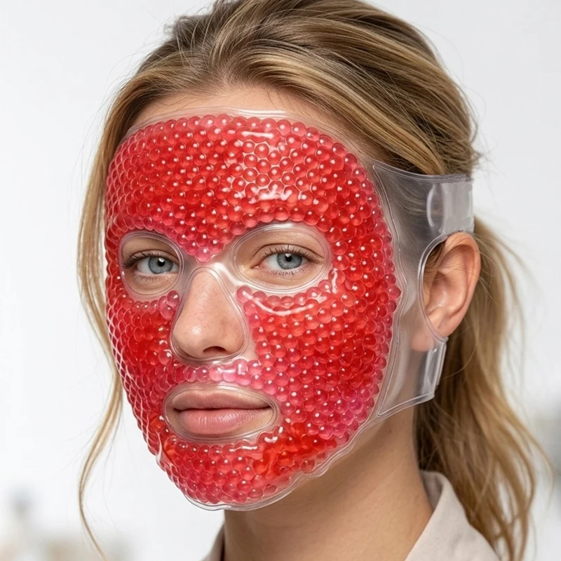 Ice Mask, Gel Bead Ice Bag Facial Mask, Facial Fatigue Relief, Cold and Hot Mask, Facial Mask Companion