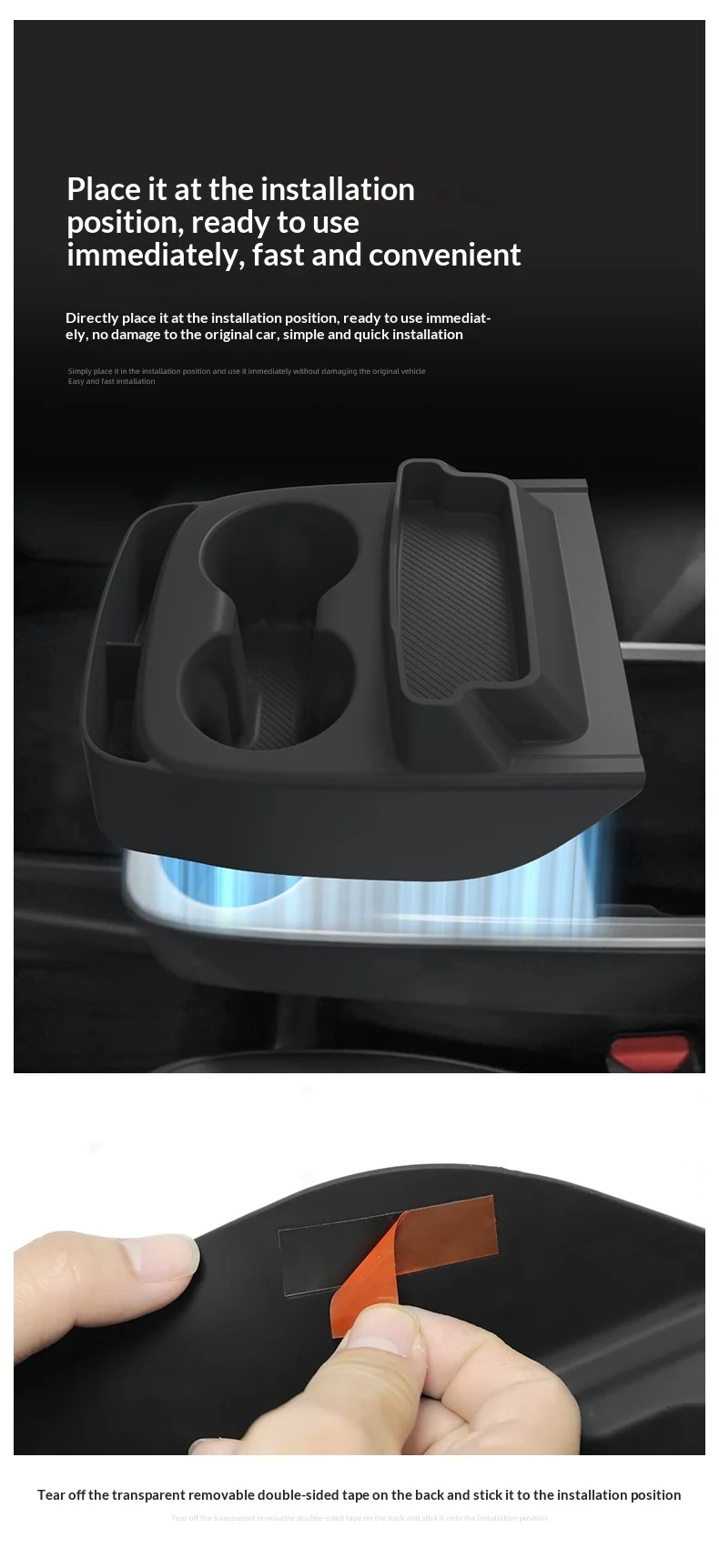 For Tesla Model Y Standard 2025+ Upgrade Silicone Central Control Water Cup Holder Tray Storage Box Car Interior Accessories