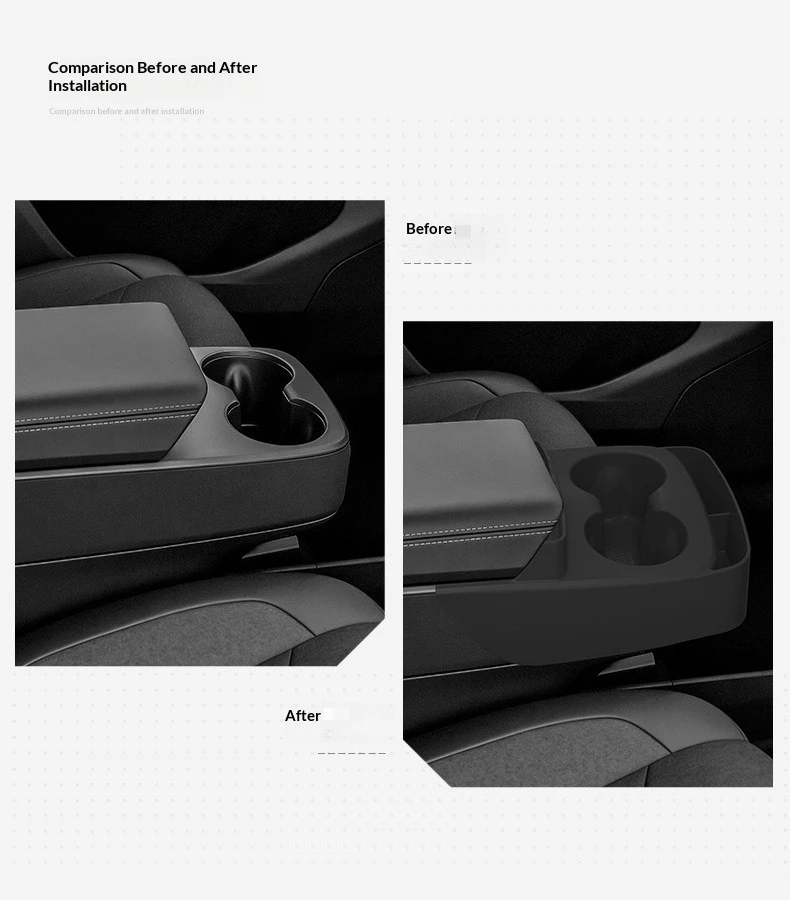 For Tesla Model Y Standard 2025+ Upgrade Silicone Central Control Water Cup Holder Tray Storage Box Car Interior Accessories