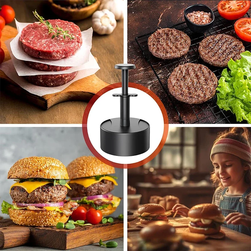 Hamburger Press Patty Maker, Stuffed Burger Mold for Beef & Veggie Patties, Perfect for BBQ & Homemade Burger Cooking