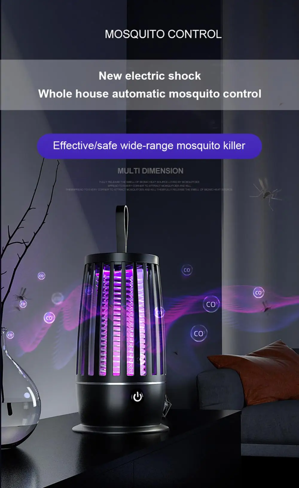 Mosquito Killer Lamp Insect Repellent Radiation Less Mute Electric Insect Trap Usb Charging Outdoor Mosquito Killer Repellent
