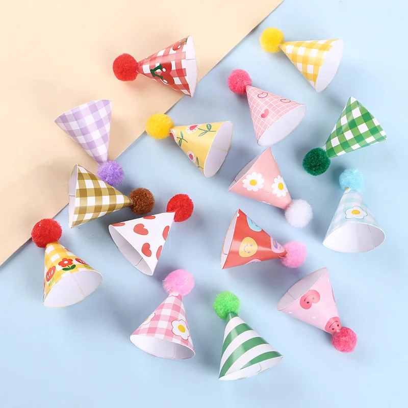 15Pcs/set Mini Birthday Hat Cake Toppers for Wedding Birthday Party Dessert Cake Decoration Baby Shower Cupcake Topper Christmas