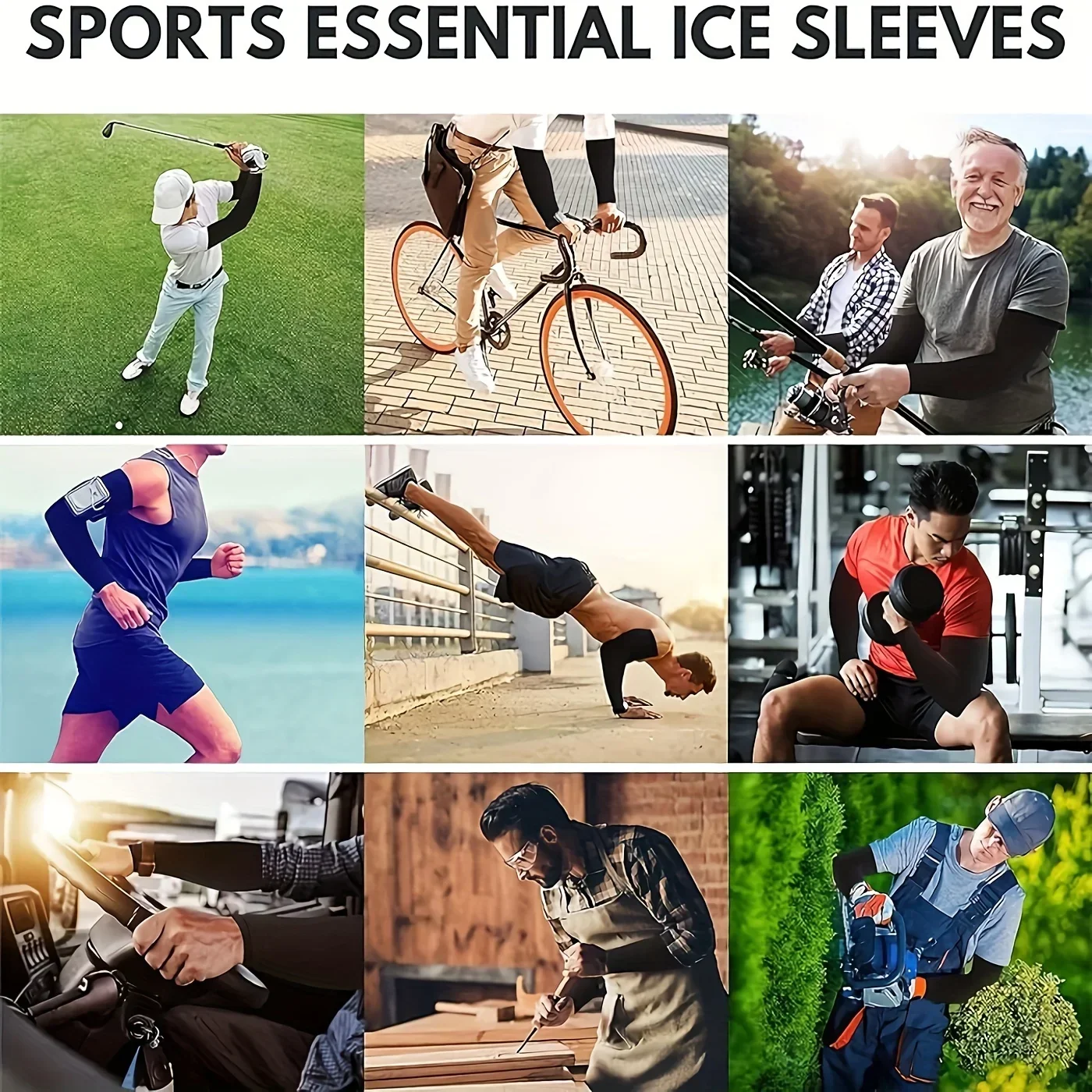 3-Pack Cooling Sun Arm Sleeves, UV Protection Breathable Arm Covers for Outdoor Sports, Cycling Running Mountaineering