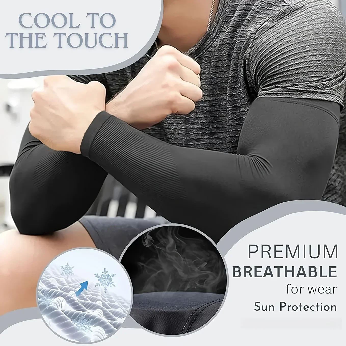 3-Pack Cooling Sun Arm Sleeves, UV Protection Breathable Arm Covers for Outdoor Sports, Cycling Running Mountaineering