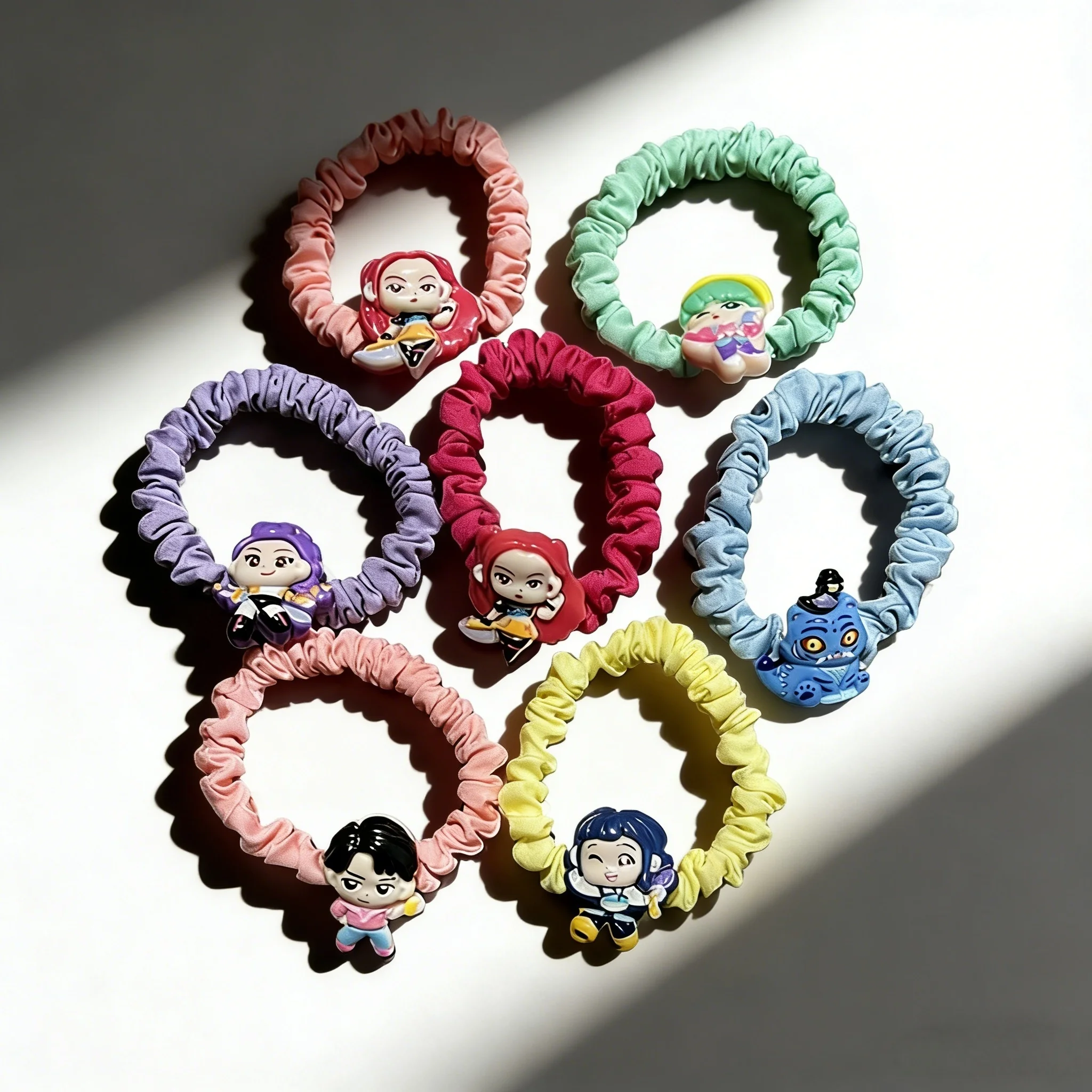 Hot Sell Cartoon Demon Theme Hair Ties, Cute Hair Ropes Set for Women Girls, High Elastic Ponytail Holder Hair Accessories Gift