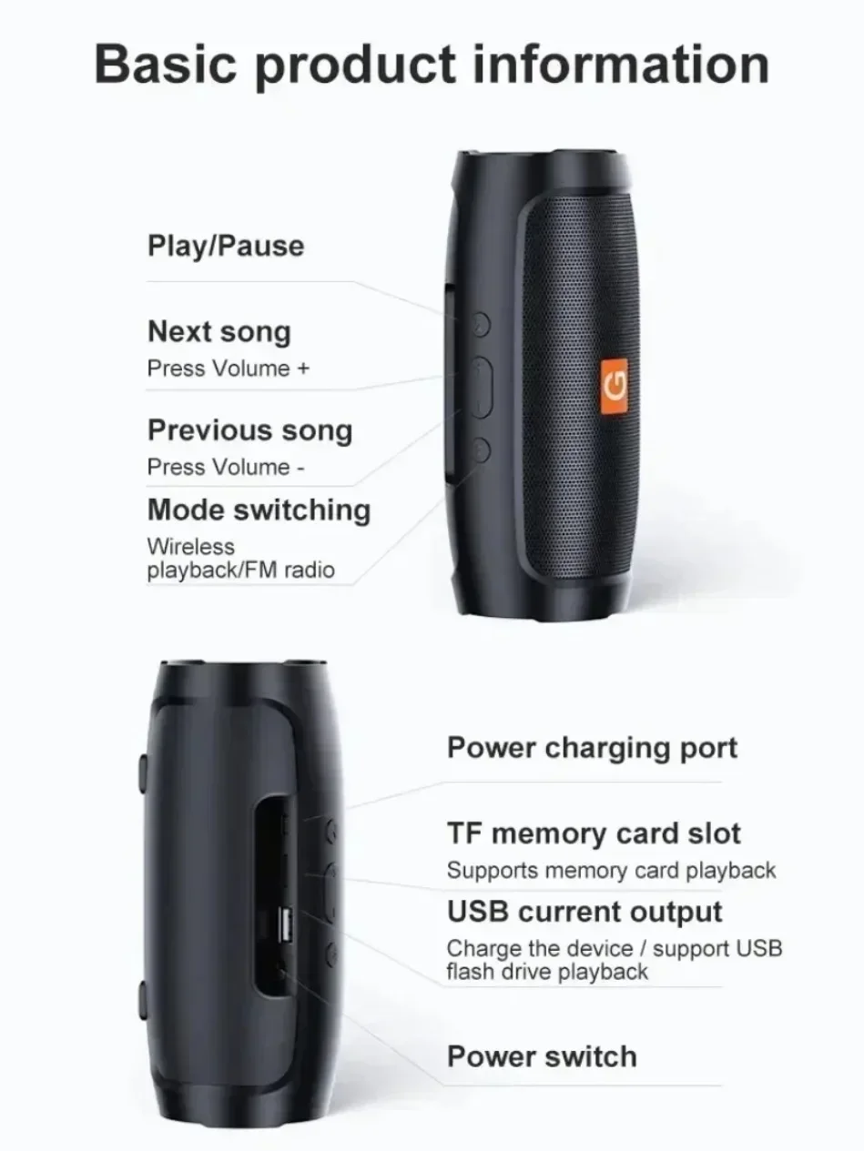 Lenovo TF USB Bluetooth Wireless Speaker Portable Dual Speaker Stereo Outdoor Playback FM Voice Broadcasting Subwoofer Speakers