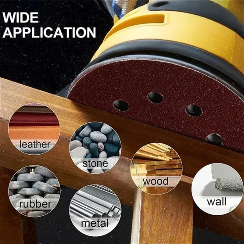 5 Inch Sanding Discs, 40 80 120 180 240 320 400 600 800 Grit Hook and Loop Sandpaper for Random Orbital Sander