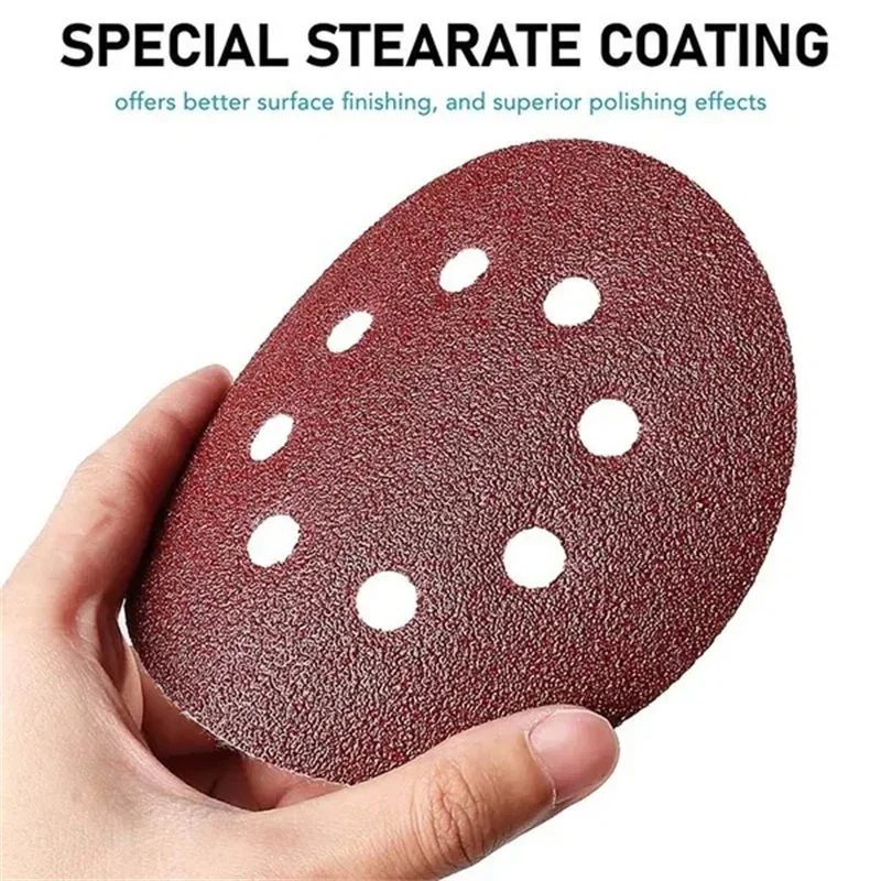 5 Inch Sanding Discs, 40 80 120 180 240 320 400 600 800 Grit Hook and Loop Sandpaper for Random Orbital Sander