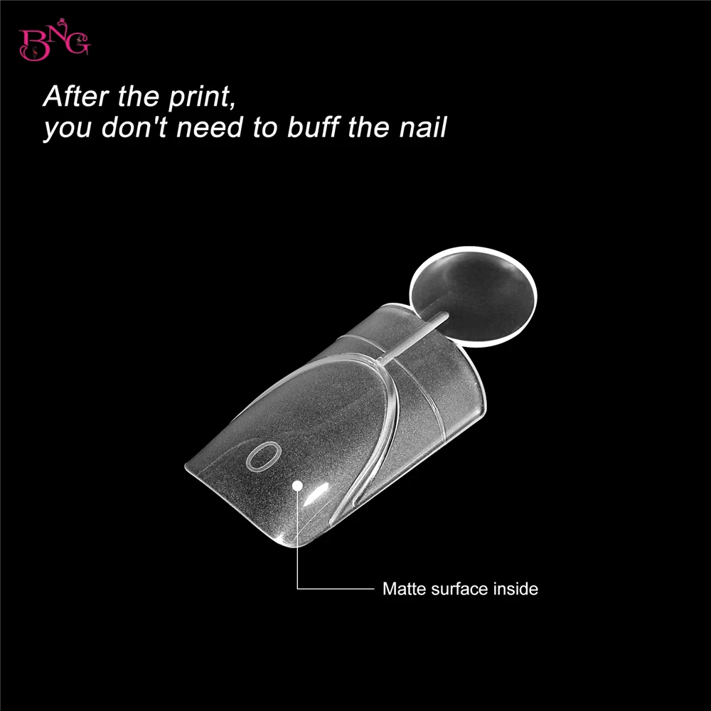 BNG 140Pcs Dual Forms with Inner Arc Line Oval Square Coffin Upper Forms for Quick French Matte Nail Molds for Nail Extensions