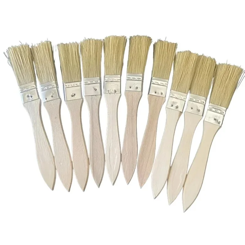 1/5/10/12/20/24 Pig Mane Brushes Suitable for Art Handicrafts Plastering Painting Glue Application Wooden Handles Brushes Brushe