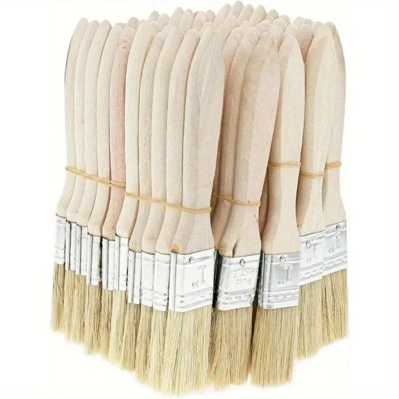 1/5/10/12/20/24 Pig Mane Brushes Suitable for Art Handicrafts Plastering Painting Glue Application Wooden Handles Brushes Brushe