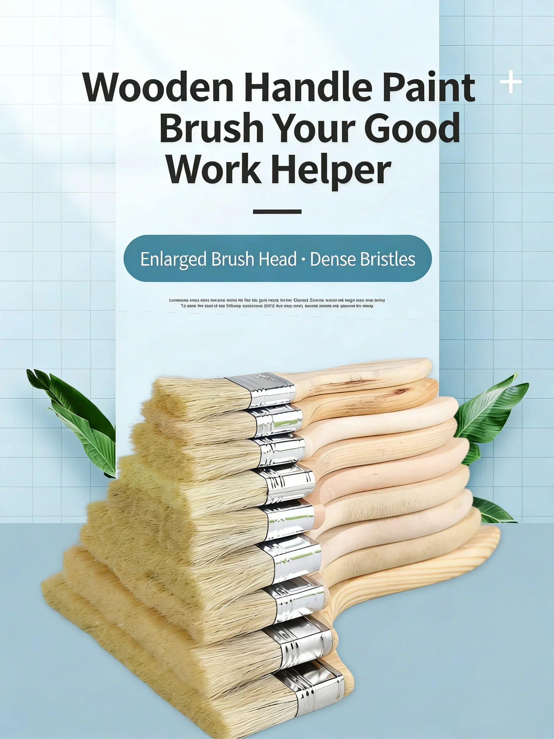 1/5/10/12/20/24 Pig Mane Brushes Suitable for Art Handicrafts Plastering Painting Glue Application Wooden Handles Brushes Brushe