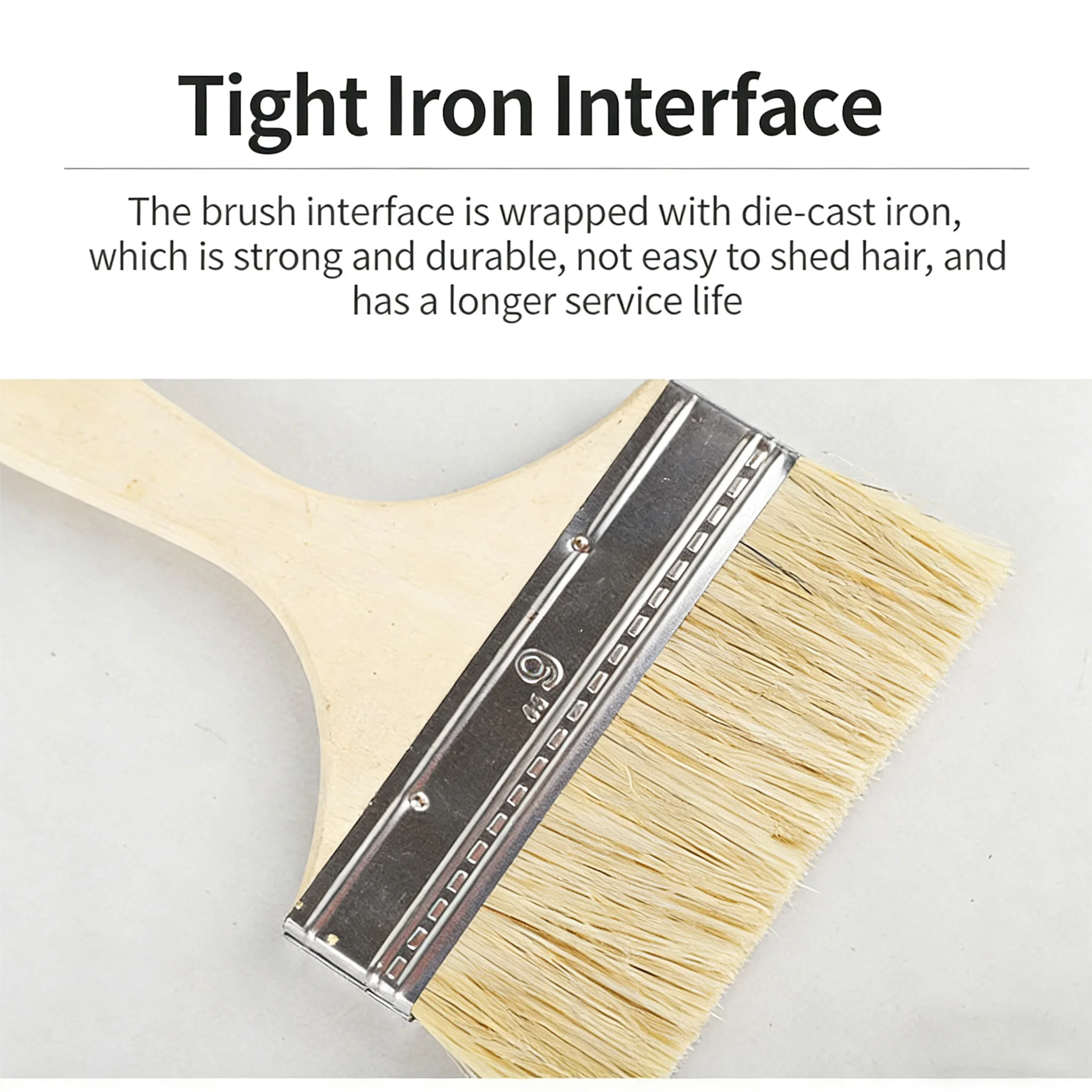 1/5/10/12/20/24 Pig Mane Brushes Suitable for Art Handicrafts Plastering Painting Glue Application Wooden Handles Brushes Brushe