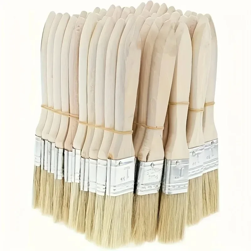 1/5/10/12/20/24 Pig Mane Brushes Suitable for Art Handicrafts Plastering Painting Glue Application Wooden Handles Brushes Brushe