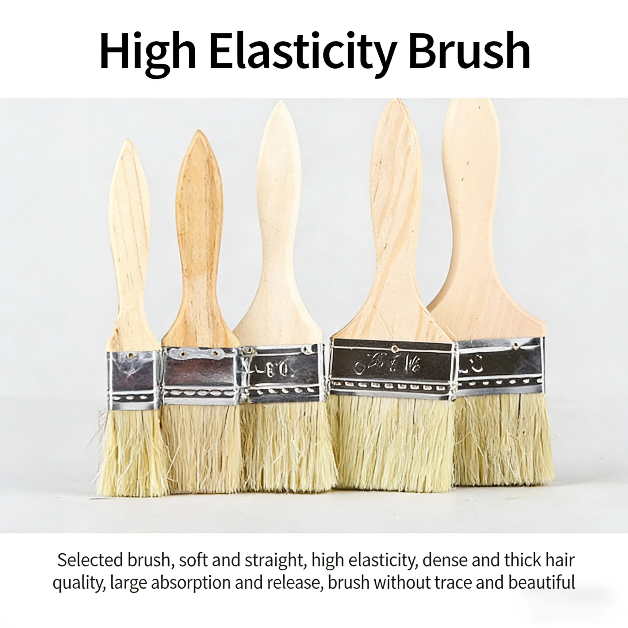 1/5/10/12/20/24 Pig Mane Brushes Suitable for Art Handicrafts Plastering Painting Glue Application Wooden Handles Brushes Brushe