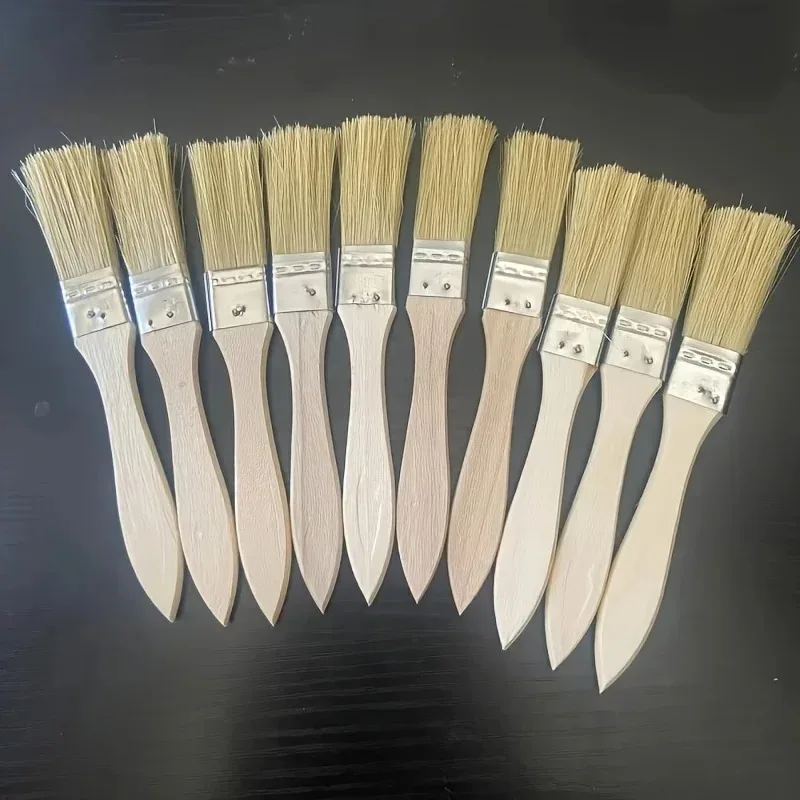 1/5/10/12/20/24 Pig Mane Brushes Suitable for Art Handicrafts Plastering Painting Glue Application Wooden Handles Brushes Brushe