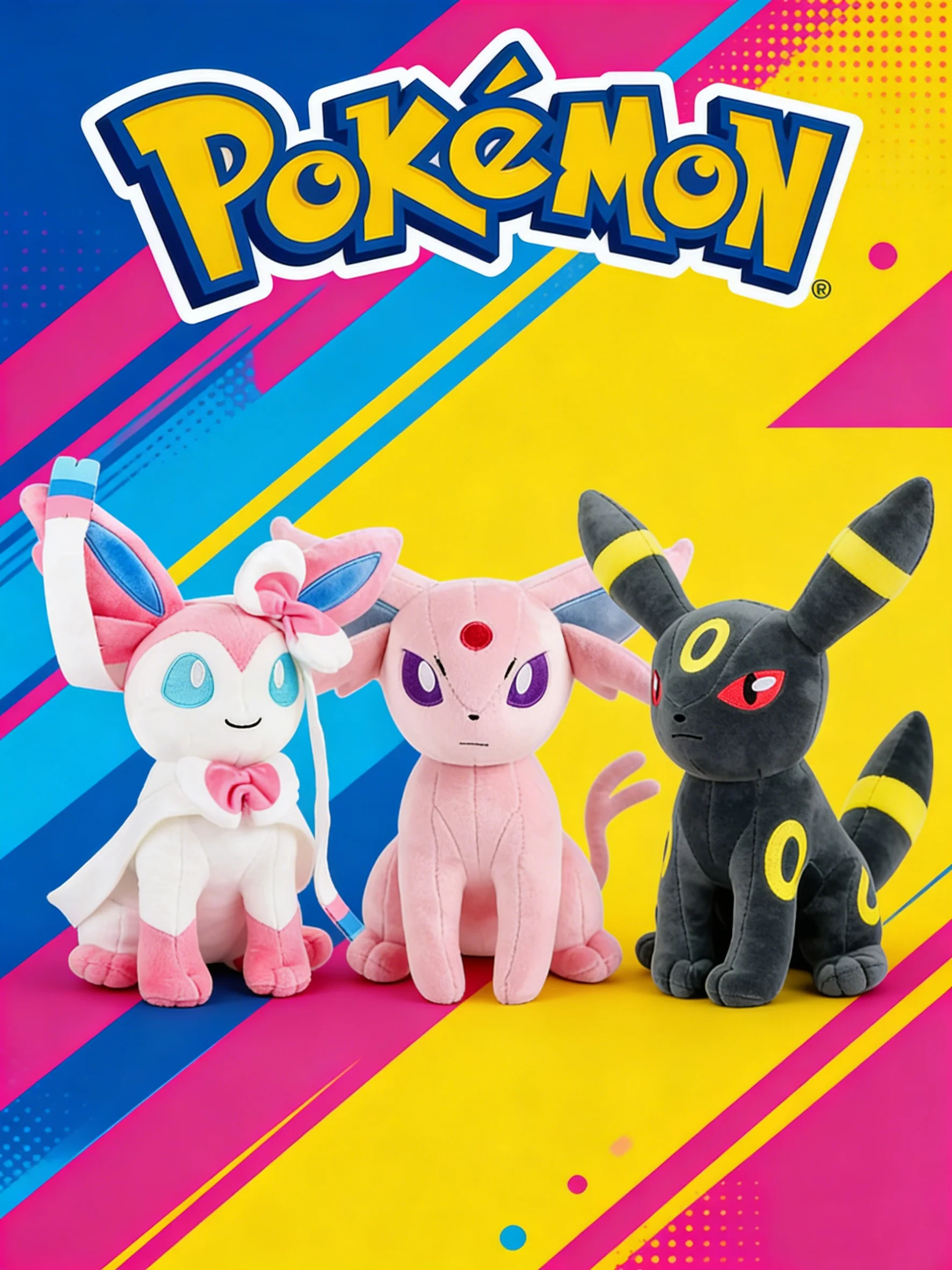 10“ Cartoon Pokemon Soft Plush Dolls Cute Anime Stuffed Toys Pikachu Gengar Espeon Glaceon Umbreon Lovely Gift