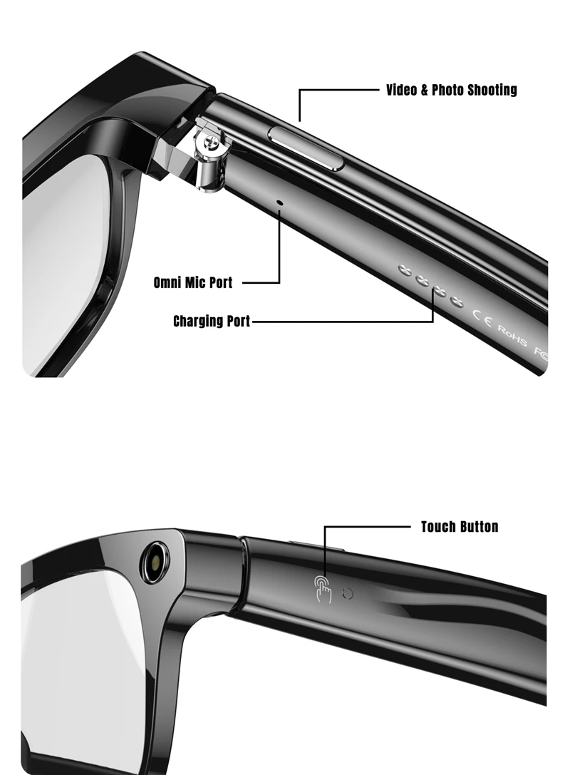2026 New 6K HD Color Changing AI Smart Glasses Chat GPT 100MP Camera Bluetooth Call Voice Assistant Control Motorcycle Goggles