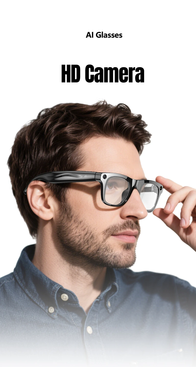 2026 New 6K HD Color Changing AI Smart Glasses Chat GPT 100MP Camera Bluetooth Call Voice Assistant Control Motorcycle Goggles