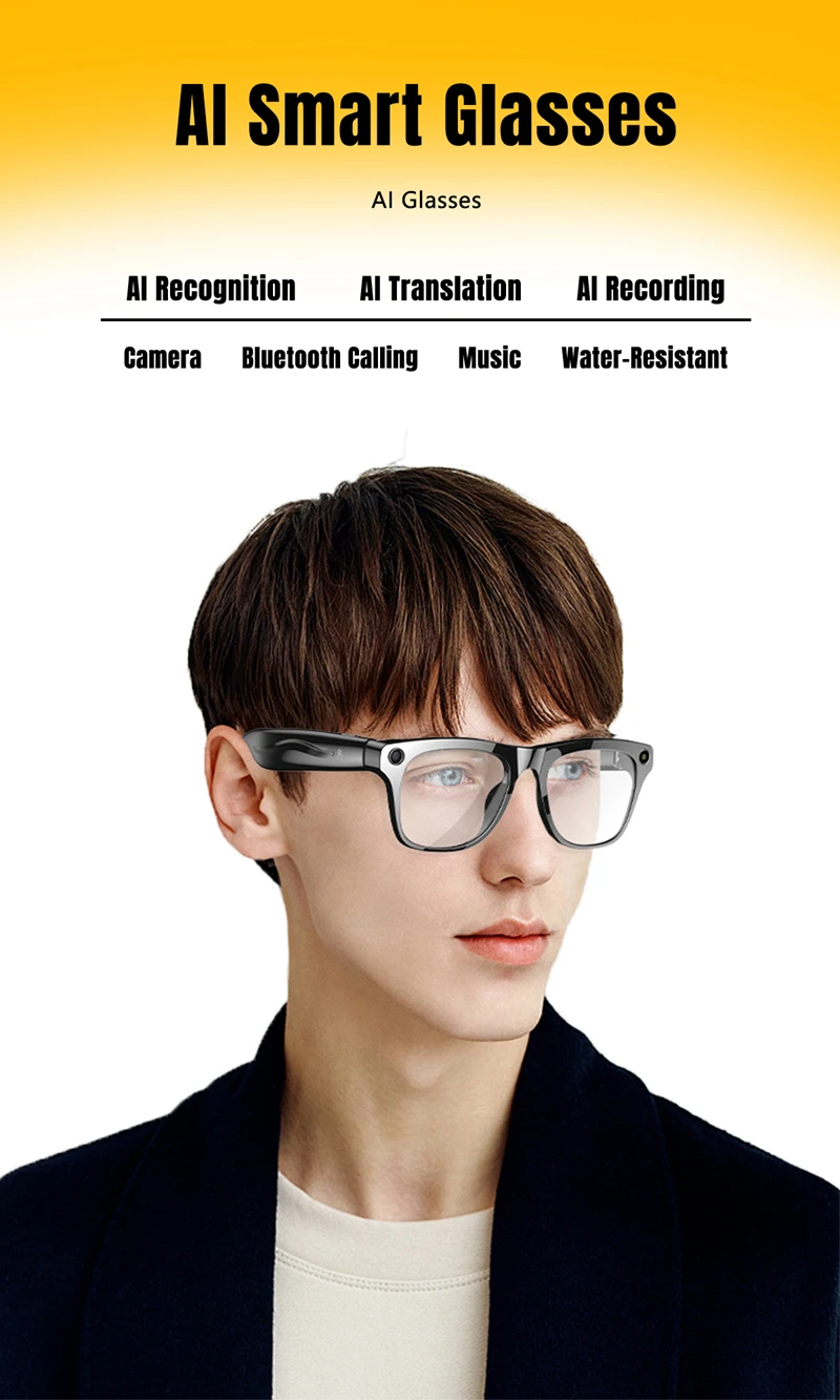 2026 New 6K HD Color Changing AI Smart Glasses Chat GPT 100MP Camera Bluetooth Call Voice Assistant Control Motorcycle Goggles