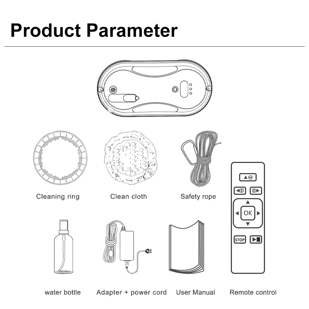 PuRuiKai Household Window Automatic Water Spray Cleaning Robot,With Intelligent Edge Detection System,Robot Glass Cleaner