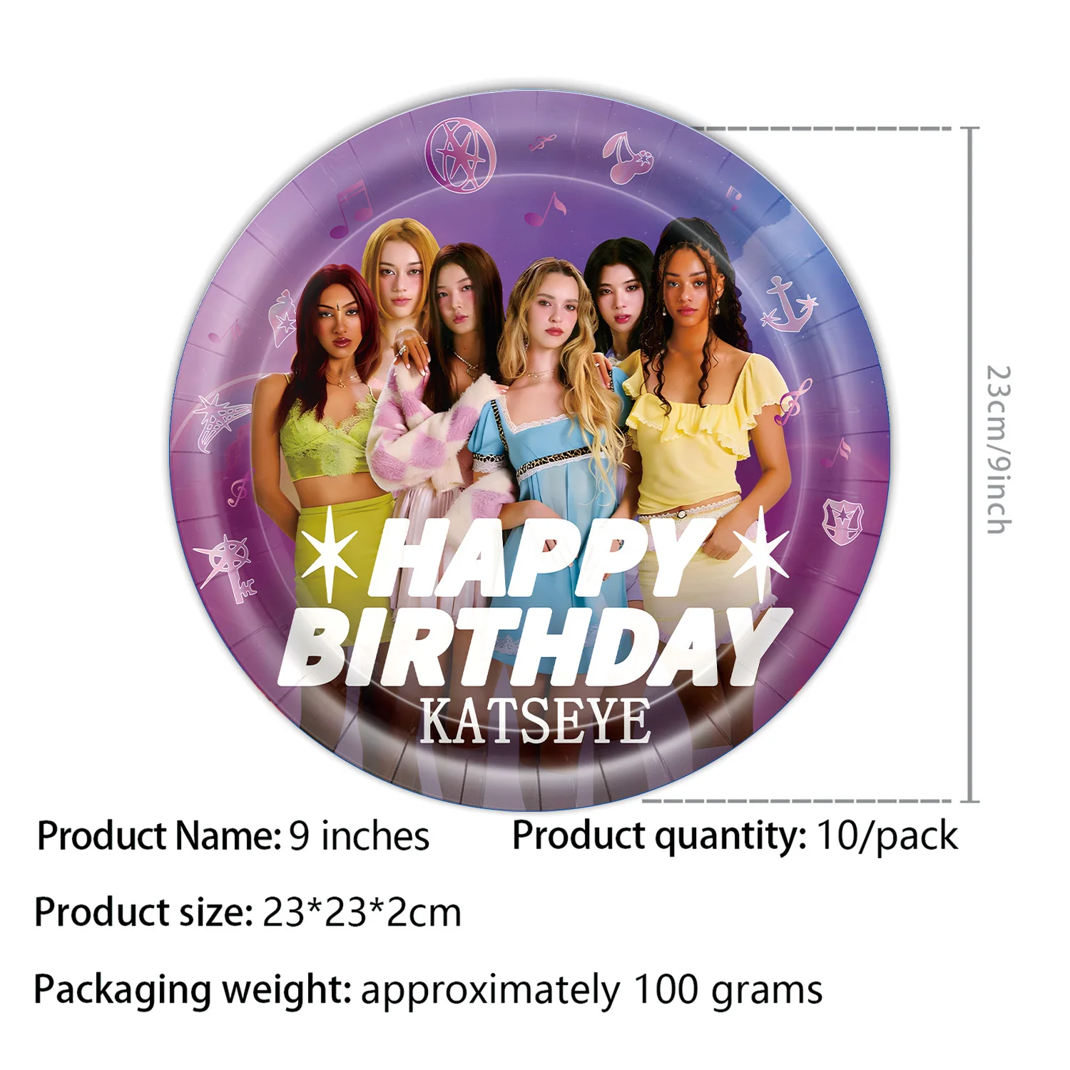 KPOP GIRL KATSEYE Party Decorative Supplies Disposable Cutlery Cup and Plate Children's Birthday Group Balloon Baby Shower