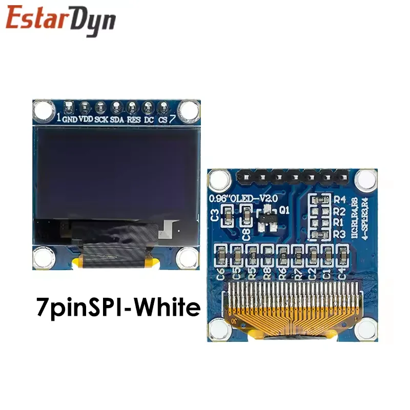0.96 inch IIC SPI Serial 7/4Pin White/Blue/Yellow Blue/Yellow OLED Display SSD1306 12864 LCD Screen Board for