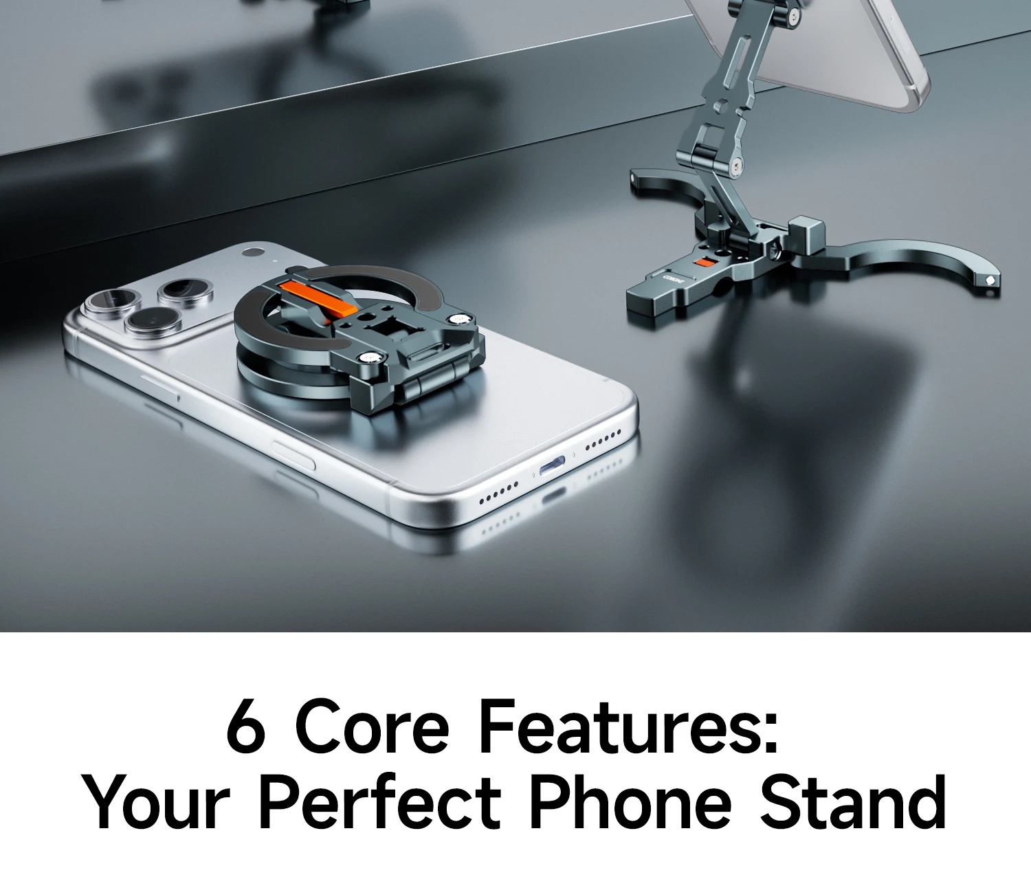 XILETU COBONE Dual-sided Magnetic Phone Stand|Slim Foldable Magsafe 1/4" Mount for iPhone 17-13 Vlog Travel Selfie Live Tripod