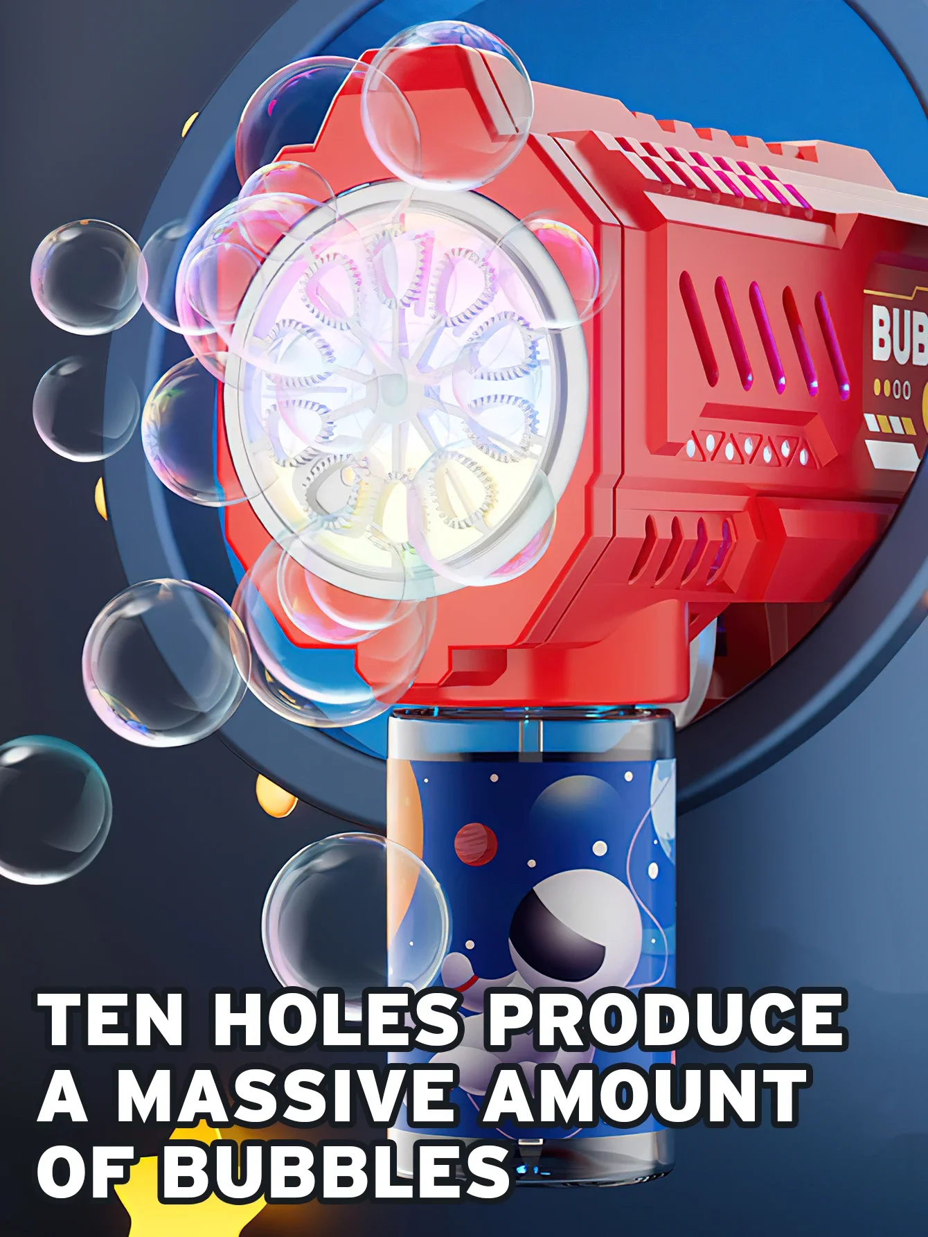 Fully Automatic Bubble Gun Rocket Bubbles Machine Automatic Blower with Bubble Liquid Toy for Kids Beach Outdoor Bubble Gifts