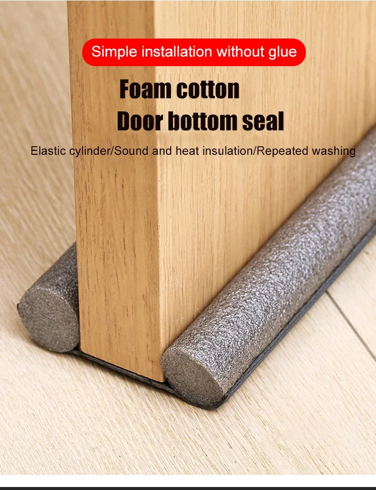 Adjustable Door Draft Stopper Seal Strip Bottom Weather Stripping for Door and Windows Windproof Soundproof Dustproof Waterproof