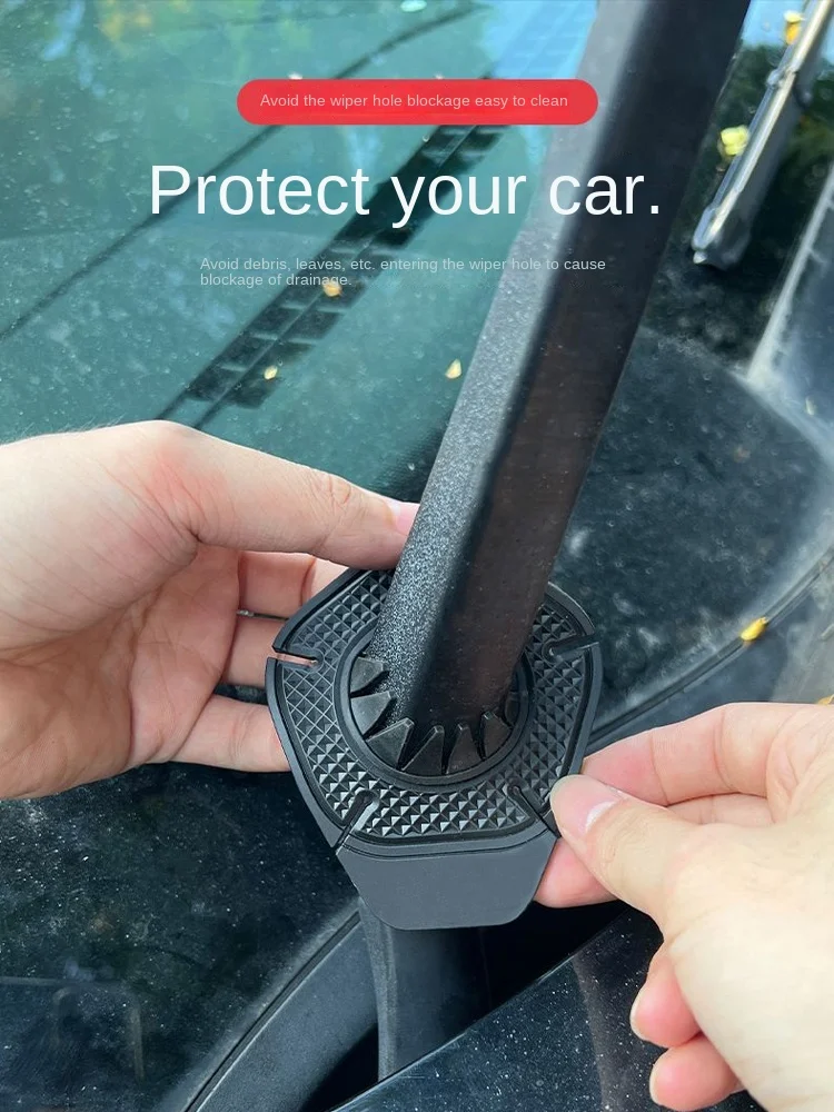 Car Windshield Wiper Hole Protective Cover Wiper Dustproof Bottom Sleeve Leaves Debris Prevention