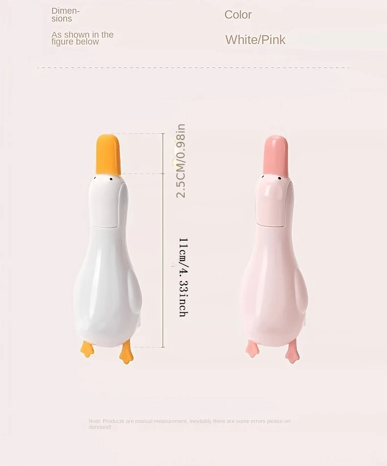 2-in-1 Cute Duck Shaped Double-head Design Cleaning Clip Dust Stain Removal Shovel - Bathroom Cleaner Tool With Drainage Hole