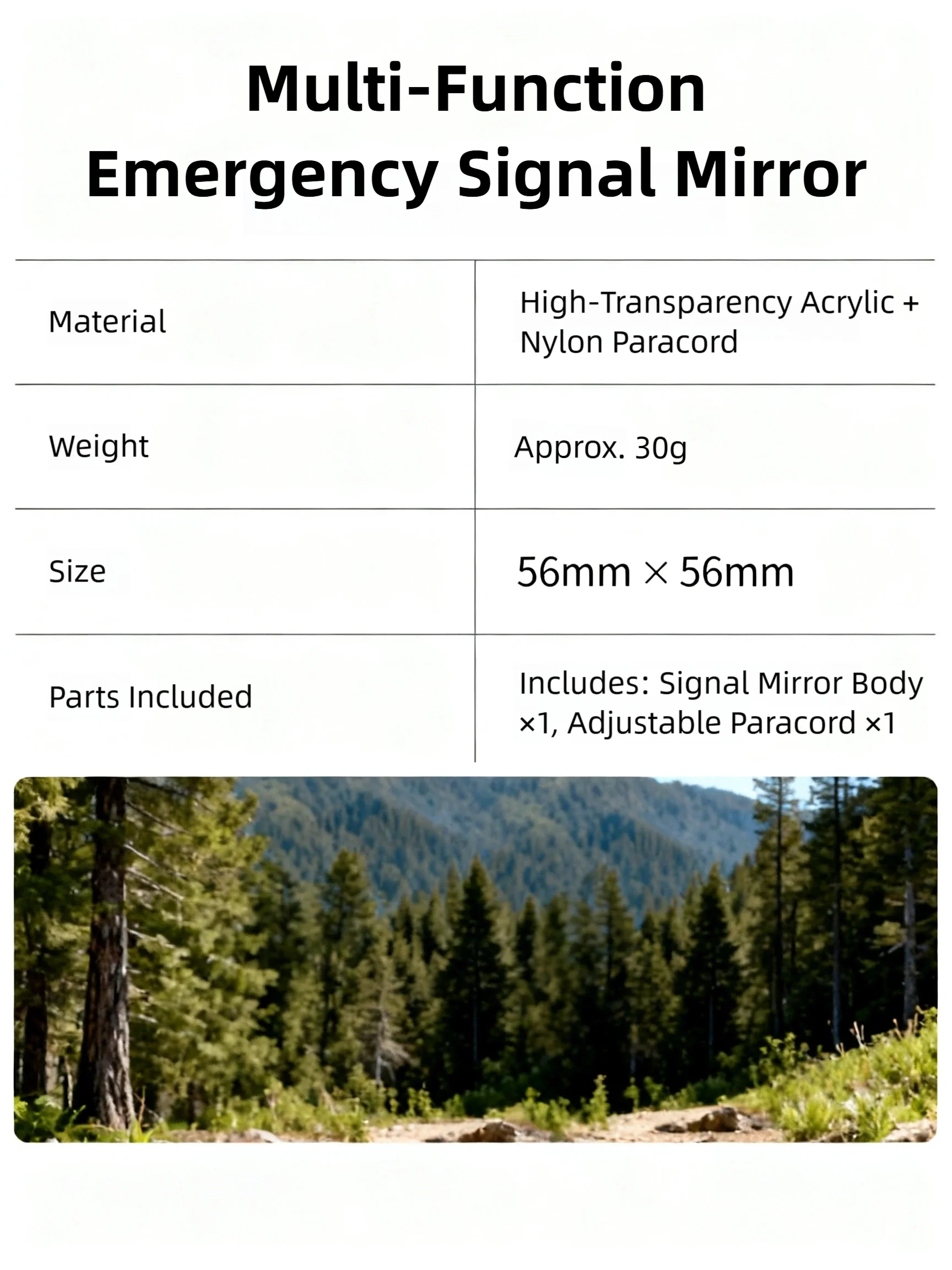1PC Outdoor Survival Reflective Signal Mirror for Hiking Camping Emergency Practical Daylight Reflective Tool First Aid Supplies