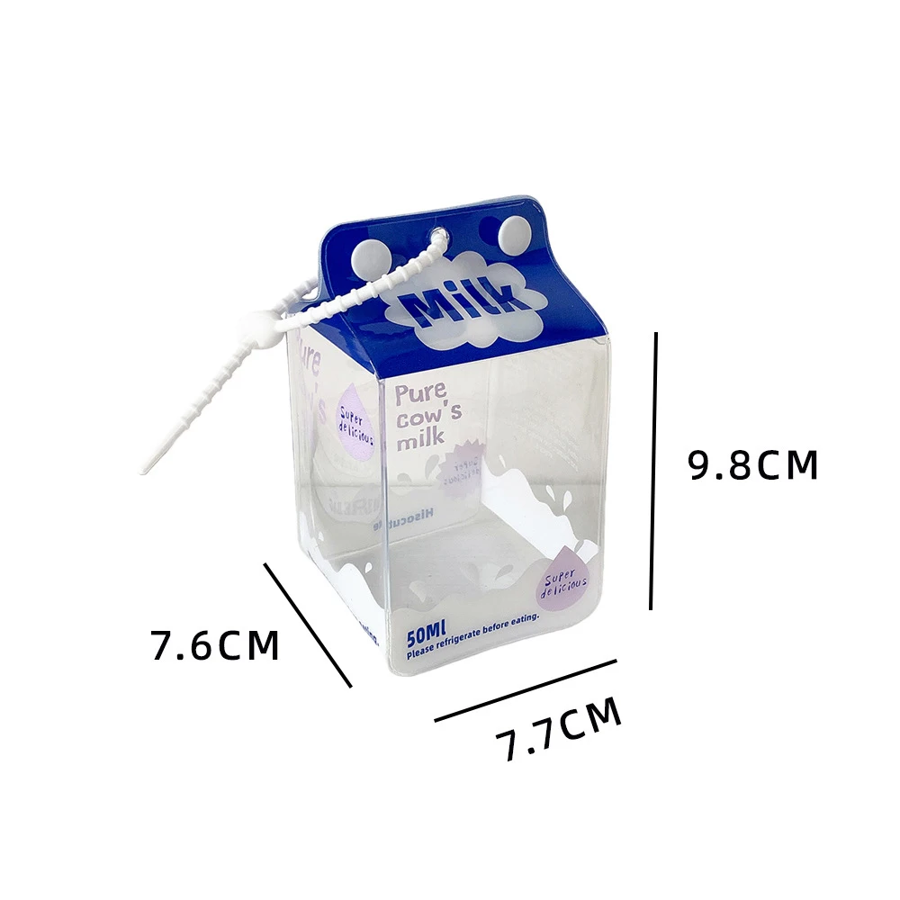 INS Korean Fashion Cute Milk Box Transparent Doll Bag Trendy Girls Figure Display Pendant Storage Decoration Accessories Gifts