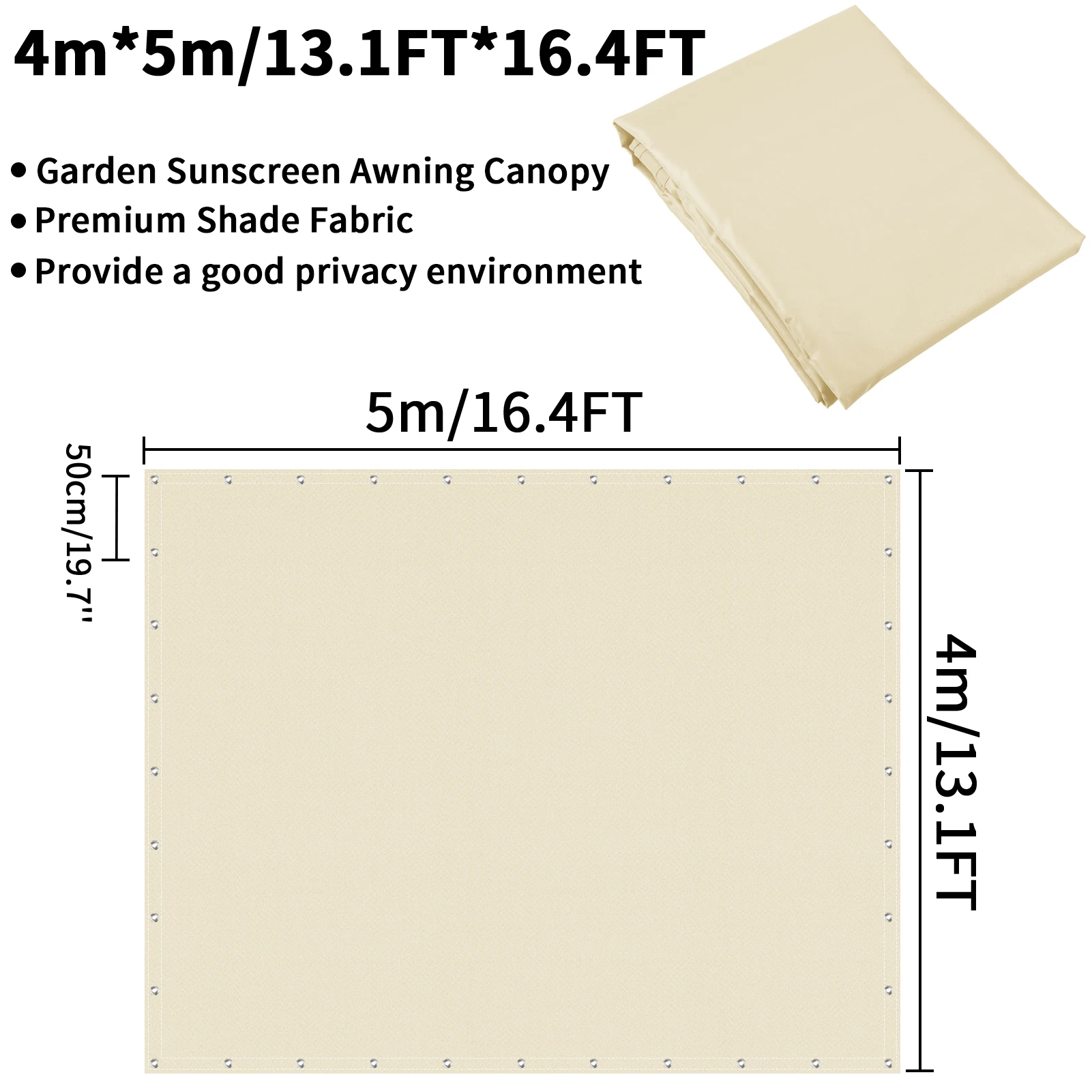 Waterproof Shade Cloth with Grommets Camping Tent Tarp Shade Cover Hammock Rain Canopy for Camping Hiking Awning Sun Shelter